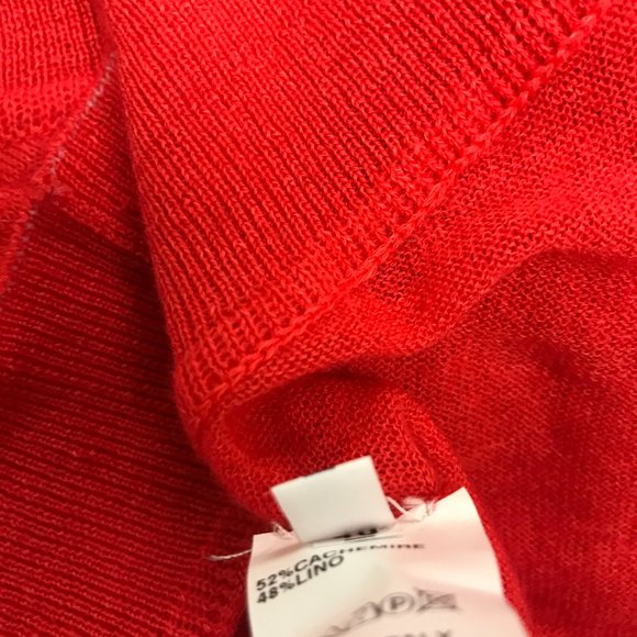 Roberta di Camerino red cashmere linen sleeveless scoop neck knit top 40 NWT - Picture 7 of 7